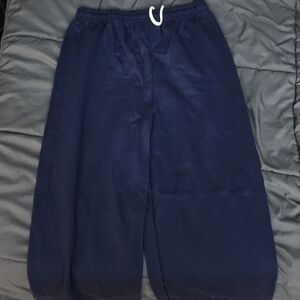 Gildan Navy Sweatpants Mens Medium Neutral Stretch Waist